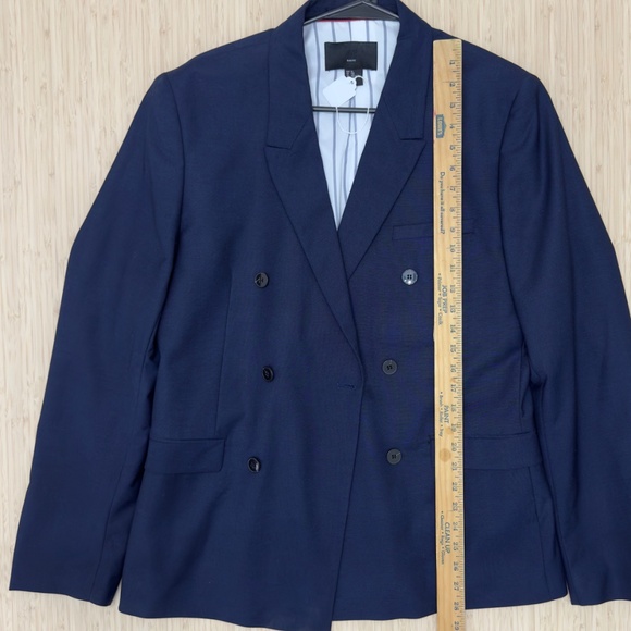 H&M Slim Fit Blue Double Breasted Suit Jacket - size 42R - Picture 2 of 6